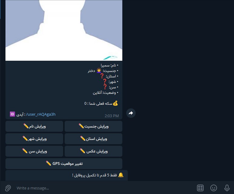 ربات چت ناشناس